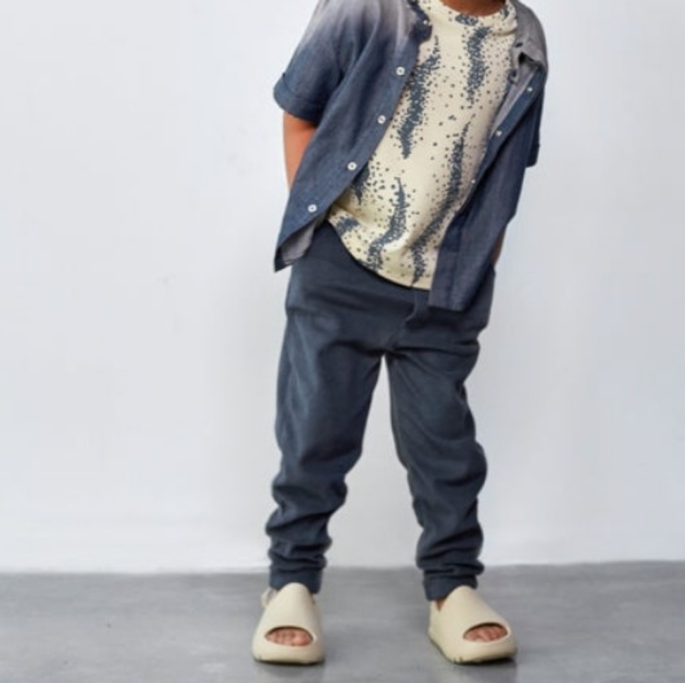 Omamimini Navy and White Dotted Tee